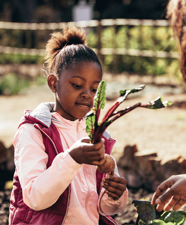 young girl gardener